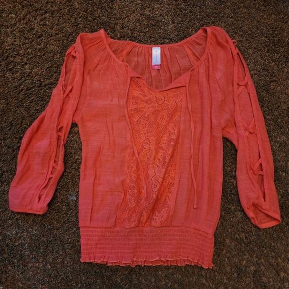 Women's Cotton Gauze Fall color shoulder top - Picture 1 of 1